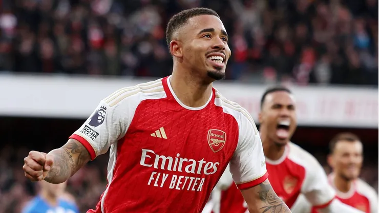 Gabriel Jesus em campo pelo Arsenal. (Photo by Richard Heathcote/Getty Images)