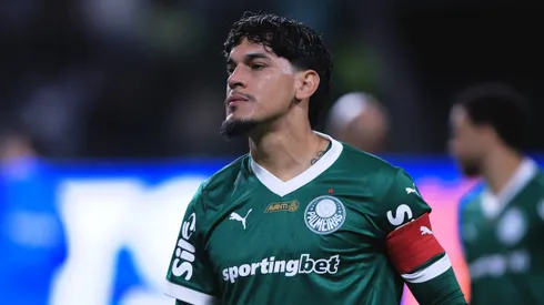 Gustavo Gomez jogador do Palmeiras durante partida contra o Internacional no estadio Arena Allianz Parque pelo campeonato Brasileiro A 2025. Foto: Ettore Chiereguini/AGIF