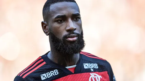 Gerson jogador do Flamengo durante partida contra o Atletico-GO no estadio Maracana pelo campeonato Brasileiro A 2024.