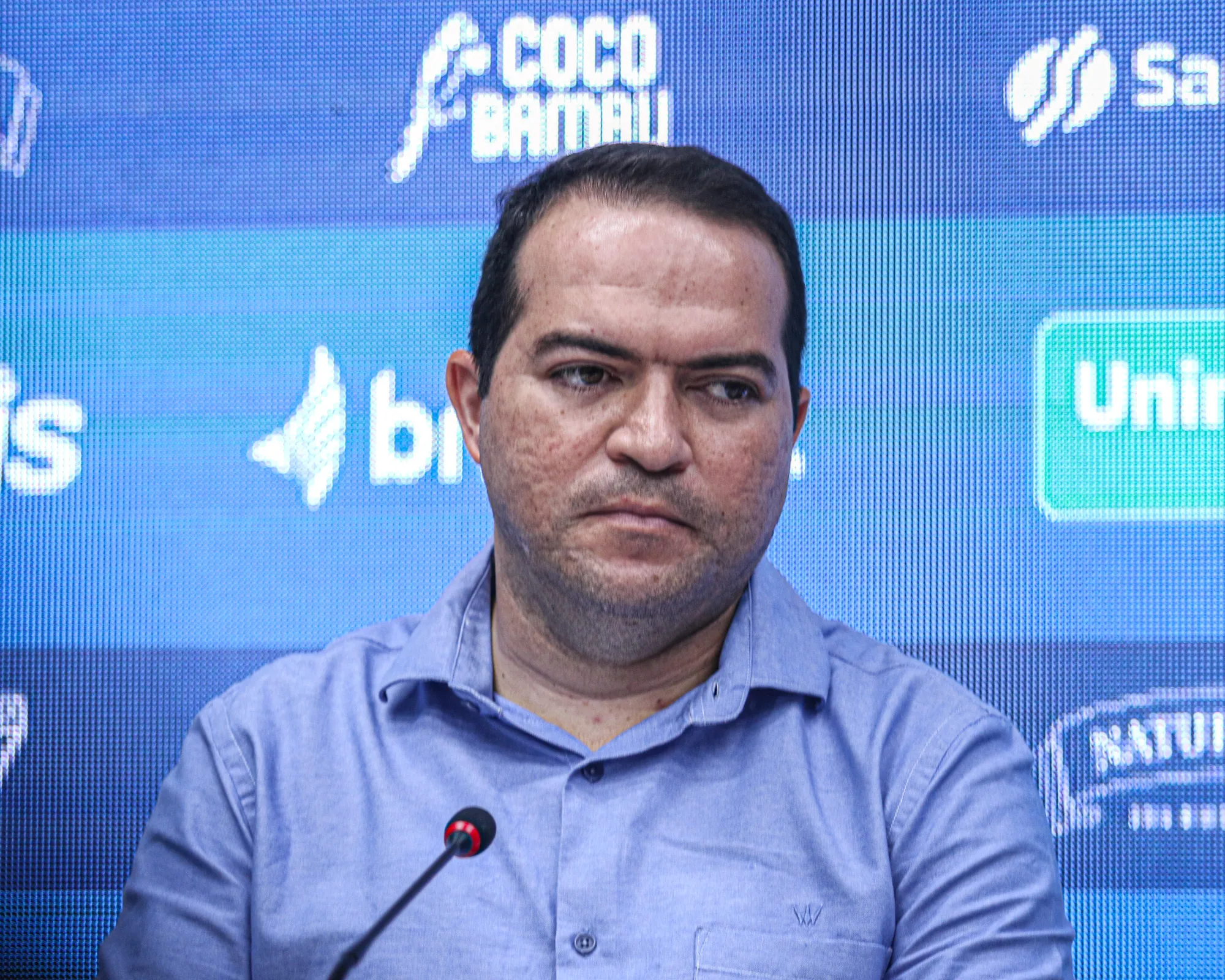 Marcelo Paz durante coletiva de apresentação no Fortaleza em 2023. Foto: Lucas Emanuel/AGIF