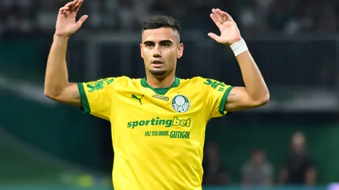 SP – SAO PAULO – 20/09/2025 – BRASILEIRO A 2025, PALMEIRAS X FORTALEZA – Andreas Pereira jogador do Palmeiras comemora seu gol durante partida contra o Fortaleza no estadio Arena Allianz Parque pelo campeonato Brasileiro A 2025. Foto: Jota Erre/AGIF