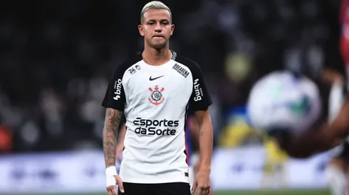 Kayke jogador do Corinthians durante partida contra o Bahia no estadio Arena Corinthians pelo campeonato Brasileiro A 2025.