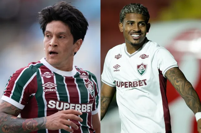 Cano e John Kennedy disputam vaga de titular no Fluminense (Imagem: Jorge Rodrigues/AGIF/ Marlon Costa/AGIF)
