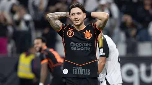 GARRO jogador do Corinthians lamenta GOL PERDIDO durante partida contra o Atletico-MG no estadio Arena Corinthians pelo campeonato Brasileiro A 2025. Foto: Joisel Amaral/AGIF