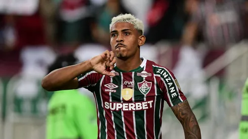 John Kennedy jogador do Fluminense comemora seu gol durante partida contra o Alianza Lima no estadio Maracana pelo campeonato Copa Libertadores 2024. Foto: Thiago Ribeiro/AGIF
