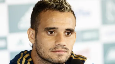 Maikon Leite durante entrevista coletiva no Palmeiras na Academia de Futebol. Foto Marcello Zambrana/AGIF