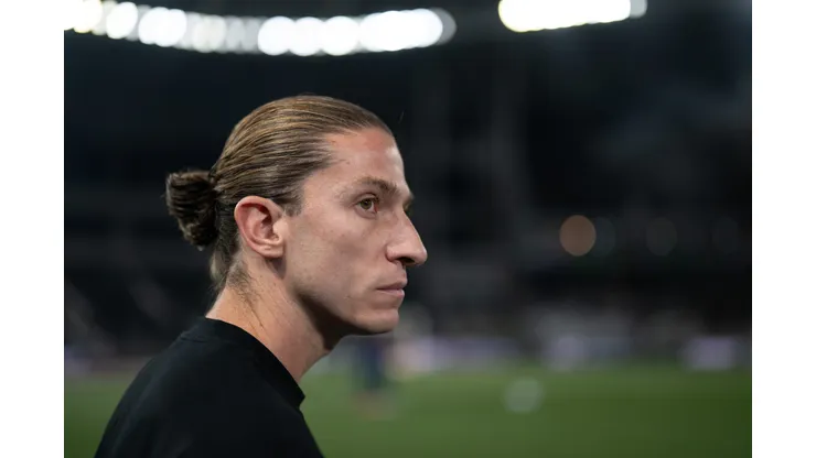 Filipe Luis tecnico do Flamengo durante partida contra o Botafogo no estadio Engenhao pelo campeonato Brasileiro A 2025. Foto: Jorge Rodrigues/AGIF
