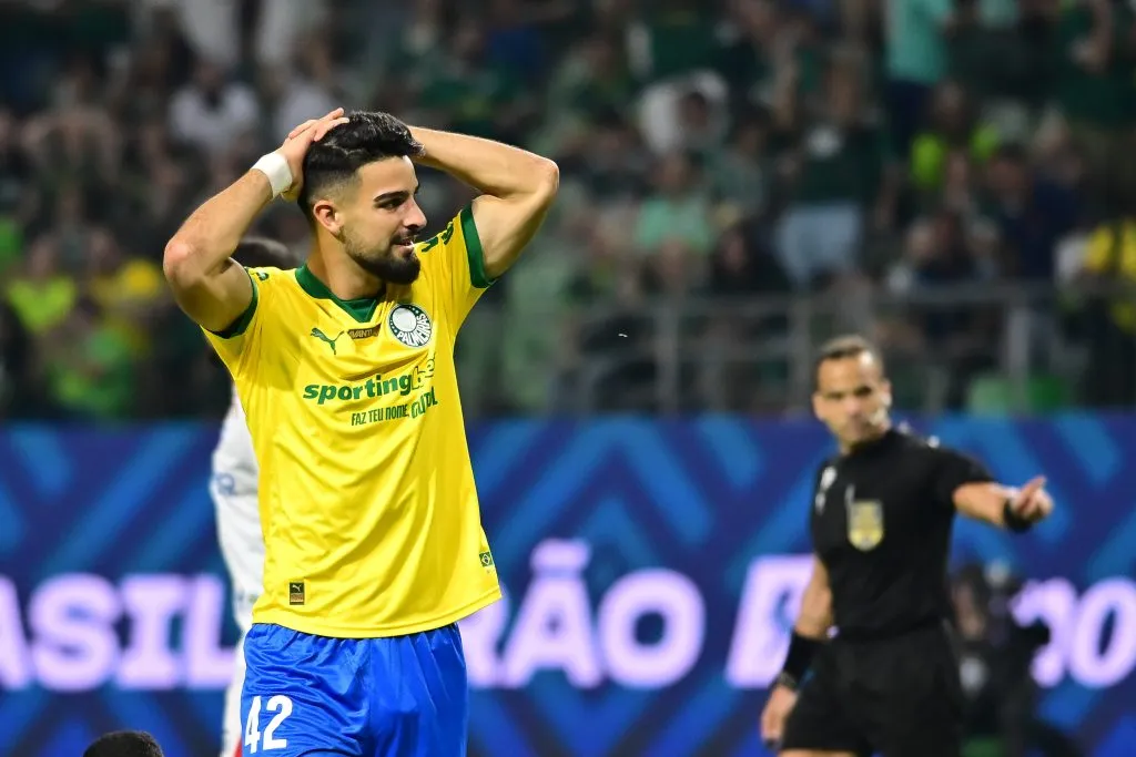 SP – SAO PAULO – 20/09/2025 – BRASILEIRO A 2025, PALMEIRAS X FORTALEZA –  Flaco Lopez jogador do Palmeiras durante partida contra o Fortaleza no estadio Arena Allianz Parque pelo campeonato Brasileiro A 2025. Foto: Jota Erre/AGIF