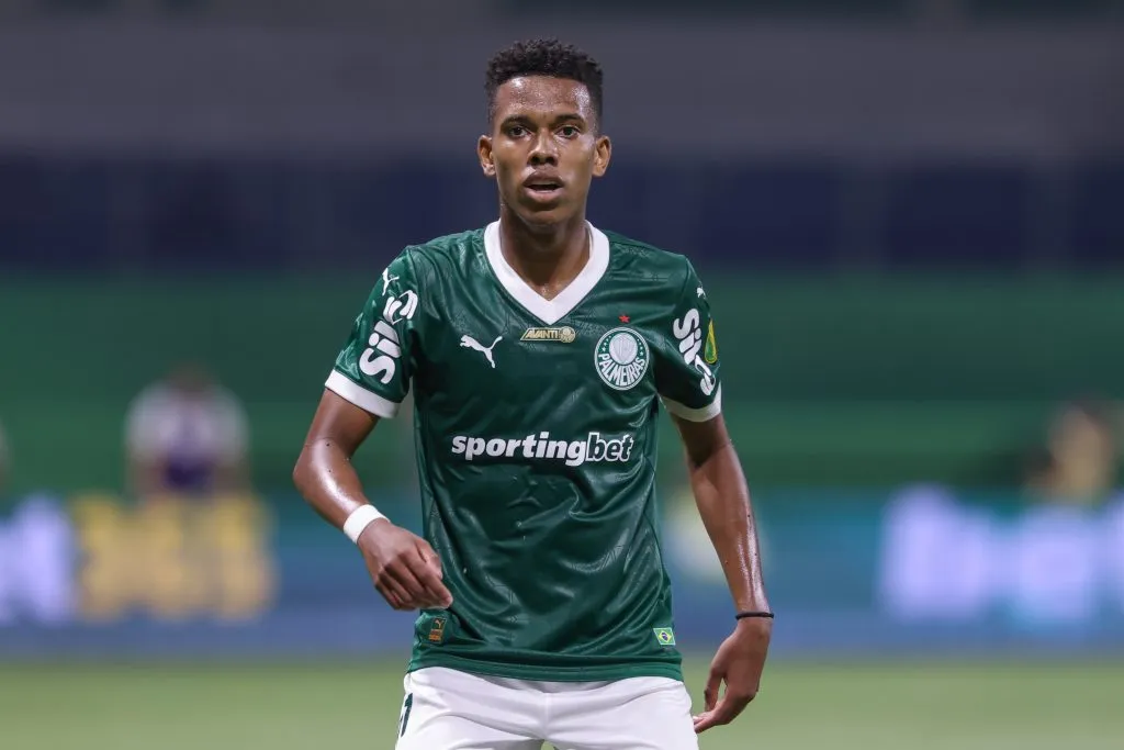 SP – SAO PAULO – 20/02/2025 – PAULISTA 2025, PALMEIRAS X BOTAFOGO-SP – Estevao jogador do Palmeiras durante partida contra o Botafogo-SP no estadio Arena Allianz Parque pelo campeonato Paulista 2025. Foto: Marcello Zambrana/AGIF