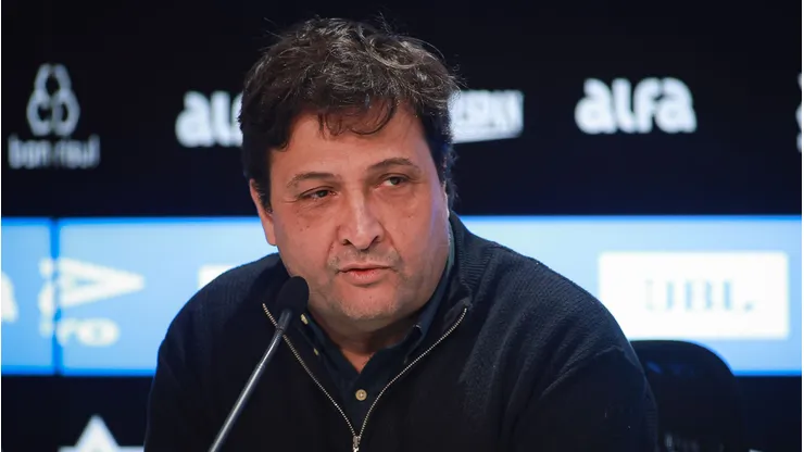 Alberto Guerra Presidente do Gremio durante em coletiva de imprensa realizada no Arena do Gremio. Foto: Maxi Franzoi/AGIF