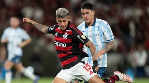 Carrascal jogador do Flamengo durante partida contra o Racing no estadio Maracana pelo campeonato Copa Libertadores 2025. Foto: Jorge Rodrigues/AGIF