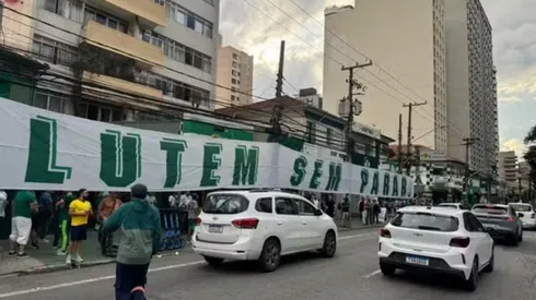 Torcida do Palmeiras em apoio antes da decisão na Libertadores. Foto: Eduardo Rodrigues