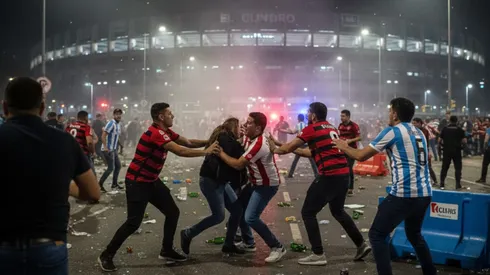 Conflito entre torcedores. Foto: Imagem gerada através de IA