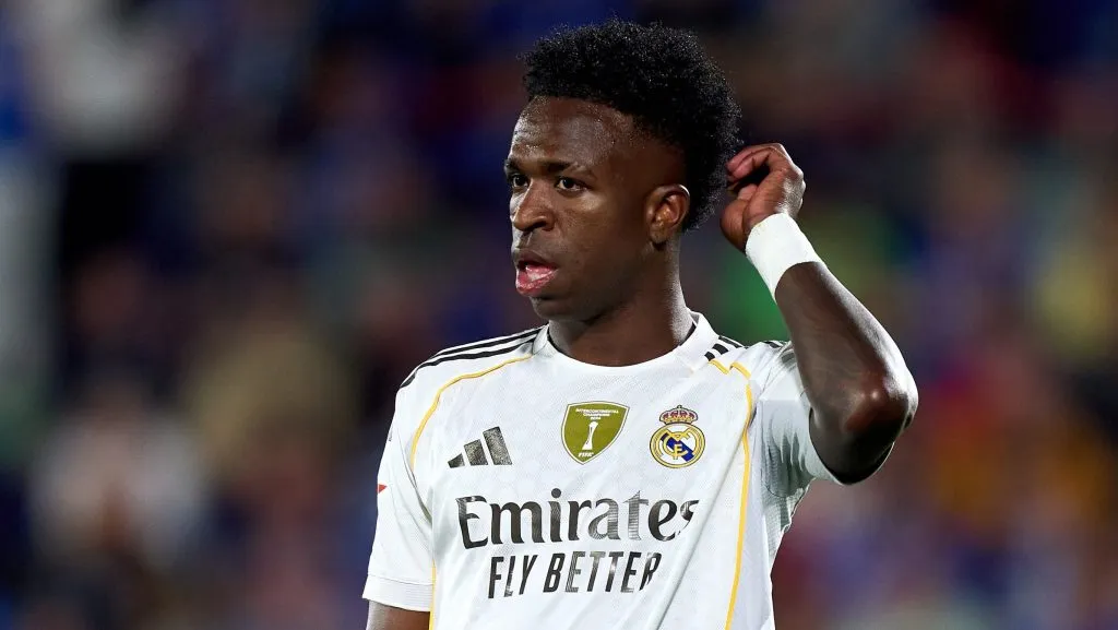 Vini Jr. está insatisfeito no Real Madrid. (Photo by Angel Martinez/Getty Images)