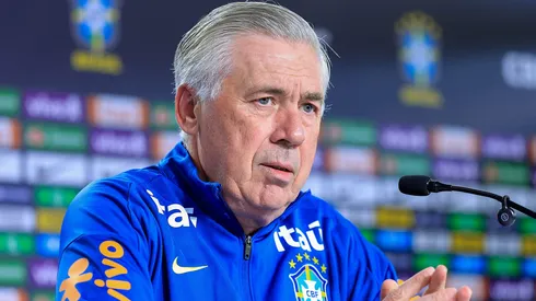 Carlo Ancelotti durante entrevista coletiva da Seleção Brasileira.