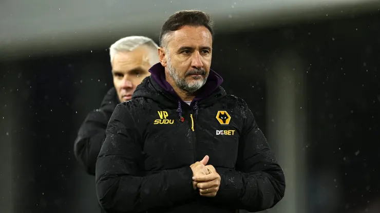 LONDON, ENGLAND - NOVEMBER 01: Vitor Pereira, Manager of Wolverhampton Wanderers, looks on after the team's defeat in the Premier League match between Fulham and Wolverhampton Wanderers at Craven Cottage on November 01, 2025 in London, England. (Photo by Dan Istitene/Getty Images)