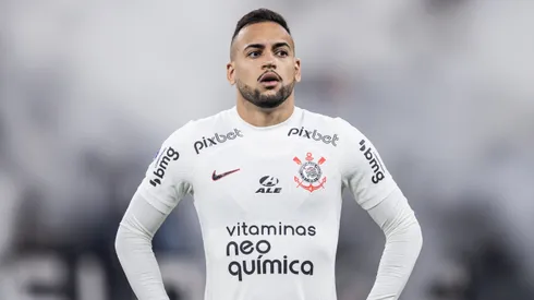 Maycon jogador do Corinthians durante partida contra o Newells Old Boys no estadio Arena Corinthians pelo campeonato Copa Sul-Americana 2023.