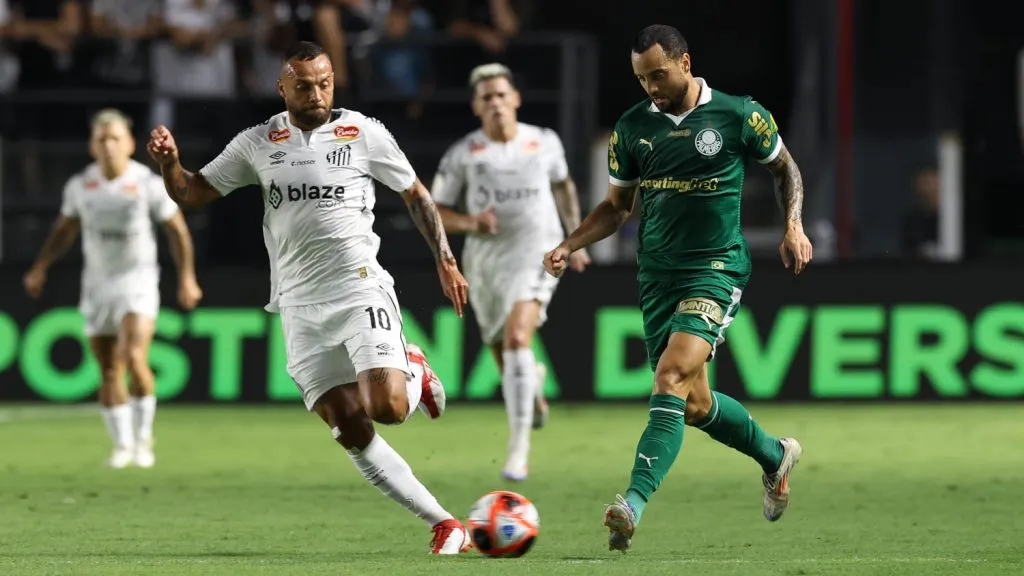 Palmeiras x Santos se enfrentam pelo Brasileirão 2025. (Foto: Cesar Greco/Palmeiras/by Canon)