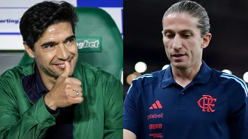 Abel Ferreira e Filipe Luís concorrem a prêmio de melhor técnico do mundo em 2025. Fotos: Fabio Giannelli/AGIF e Thiago Ribeiro/AGif