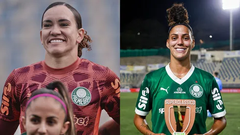 Jogadoras do Palmeiras, Kate Tapia e Amanda Gutierres, estão entre as indicadas à seleção da FIFA – Foto: Reprodução/Palmeiras e Rebeca Reis/Ag.Paulistão