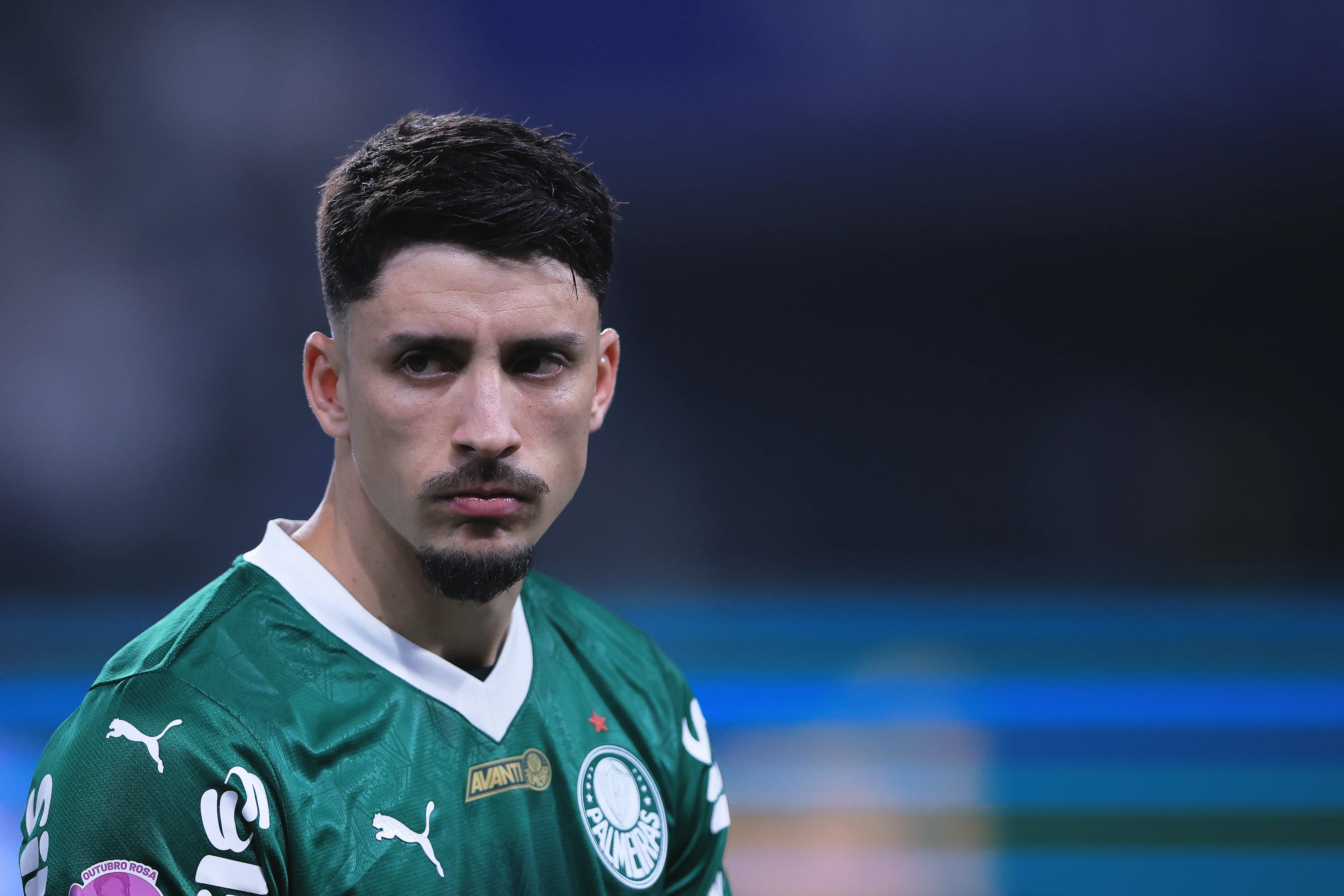 SP – SAO PAULO – 11/10/2025 – BRASILEIRO A 2025, PALMEIRAS X JUVENTUDE – Joaquin Piquerez jogador do Palmeiras durante partida contra o Juventude no estadio Arena Allianz Parque pelo campeonato Brasileiro A 2025. Foto: Ettore Chiereguini/AGIF