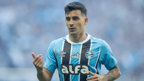 Franco Cristaldo jogador do Grêmio durante partida contra o Mirassol no estádio Arena do Grêmio pelo campeonato Brasileiro A 2025. Foto: Liamara Polli/AGIF