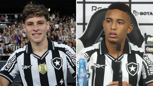 Montoro e Barrera, jogadores do Botafogo. Fotos: Vitor Silva/Botafogo