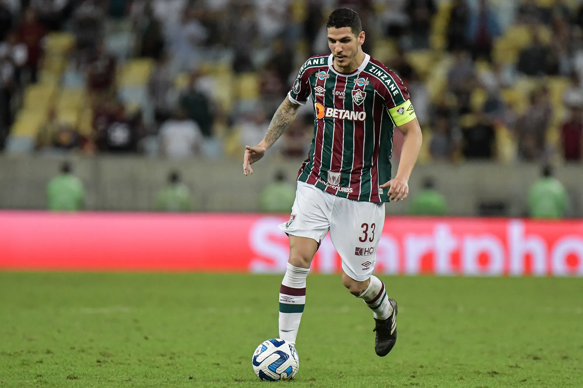 Nino jogador do Fluminense durante partida contra o Argentinos Juniors no estadio Maracana pelo campeonato Libertadores 2023. Foto: Thiago Ribeiro/AGIF