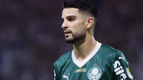 Flaco Lopez jogador do Palmeiras durante partida contra o Sao Paulo no estadio Arena Allianz Parque pelo campeonato Paulista 2025.
