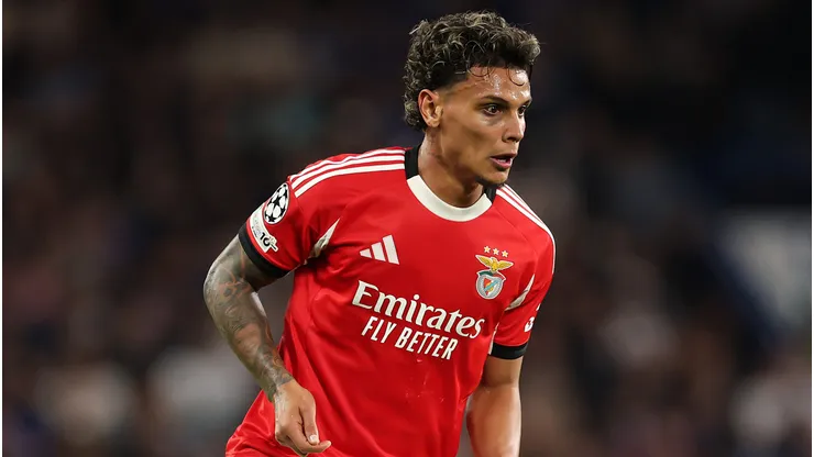 Richard Ríos em campo pelo Benfica. (Photo by Julian Finney/Getty Images)