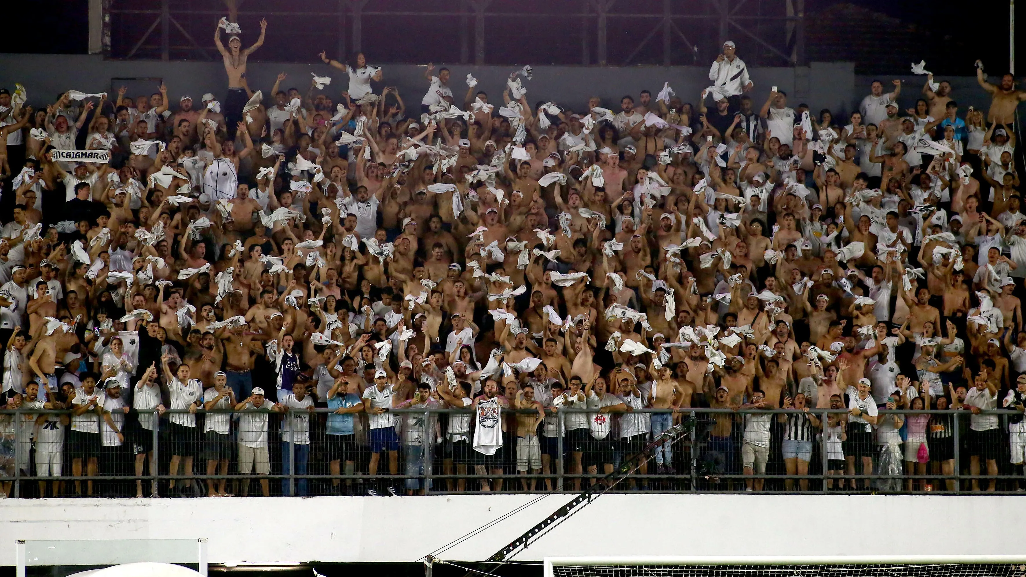 Torcida do Santos na Vila Belmiro. Foto: Mauricio De Souza/AGIF