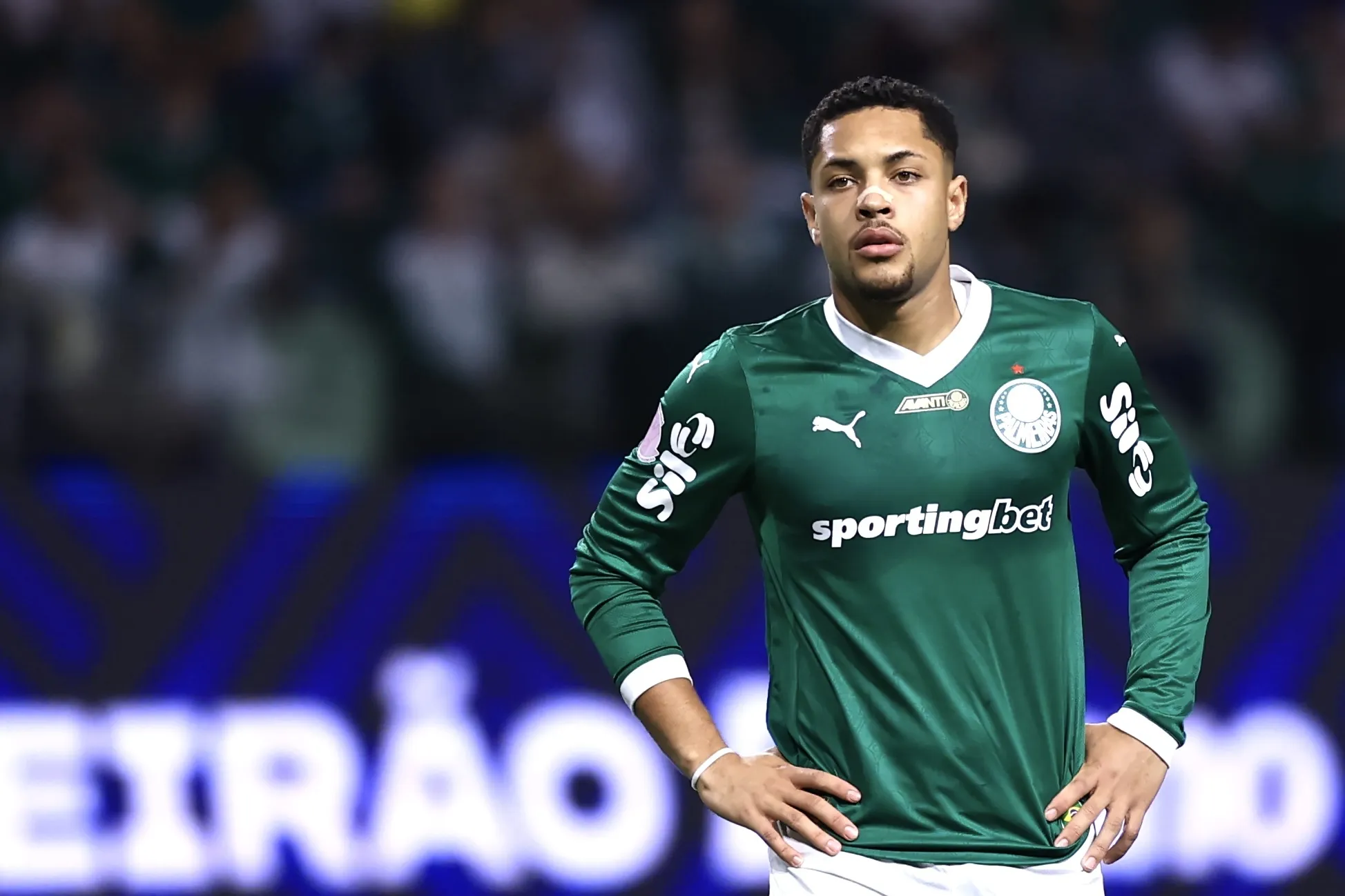SP – SAO PAULO – 01/10/2025 – BRASILEIRO A 2025, PALMEIRAS X VASCO – Vitor Roque jogador do Palmeiras durante partida contra o Vasco no estadio Arena Allianz Parque pelo campeonato Brasileiro A 2025. Foto: Marcello Zambrana/AGIF