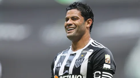 Hulk jogador do Atletico-MG comemora gol durante partida contra o Athletico-PR no estadio Arena MRV pelo campeonato Brasileiro A 2024.