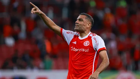 Gabriel Mercado jogador do Internacional comemora seu gol durante partida contra o Cuiaba no estadio Beira-Rio pelo campeonato Brasileiro A 2024.