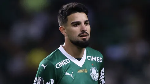 Flaco Lopez jogador do Palmeiras durante partida contra o LDU no estadio Arena Allianz Parque pelo campeonato Copa Libertadores 2025. Foto: Marcello Zambrana/AGIF
