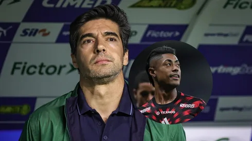Abel Ferreira técnico do Palmeiras durante partida contra o Santos no estádio Arena Allianz Parque pelo campeonato Brasileiro A 2025. Foto: Fabio Giannelli/AGIF/ Bruno Henrique jogador do Flamengo durante aquecimento antes da partida contra o Cruzeiro no estadio Mineirão pelo campeonato Brasileiro A 2025. Foto: Gilson Lobo/AGIF