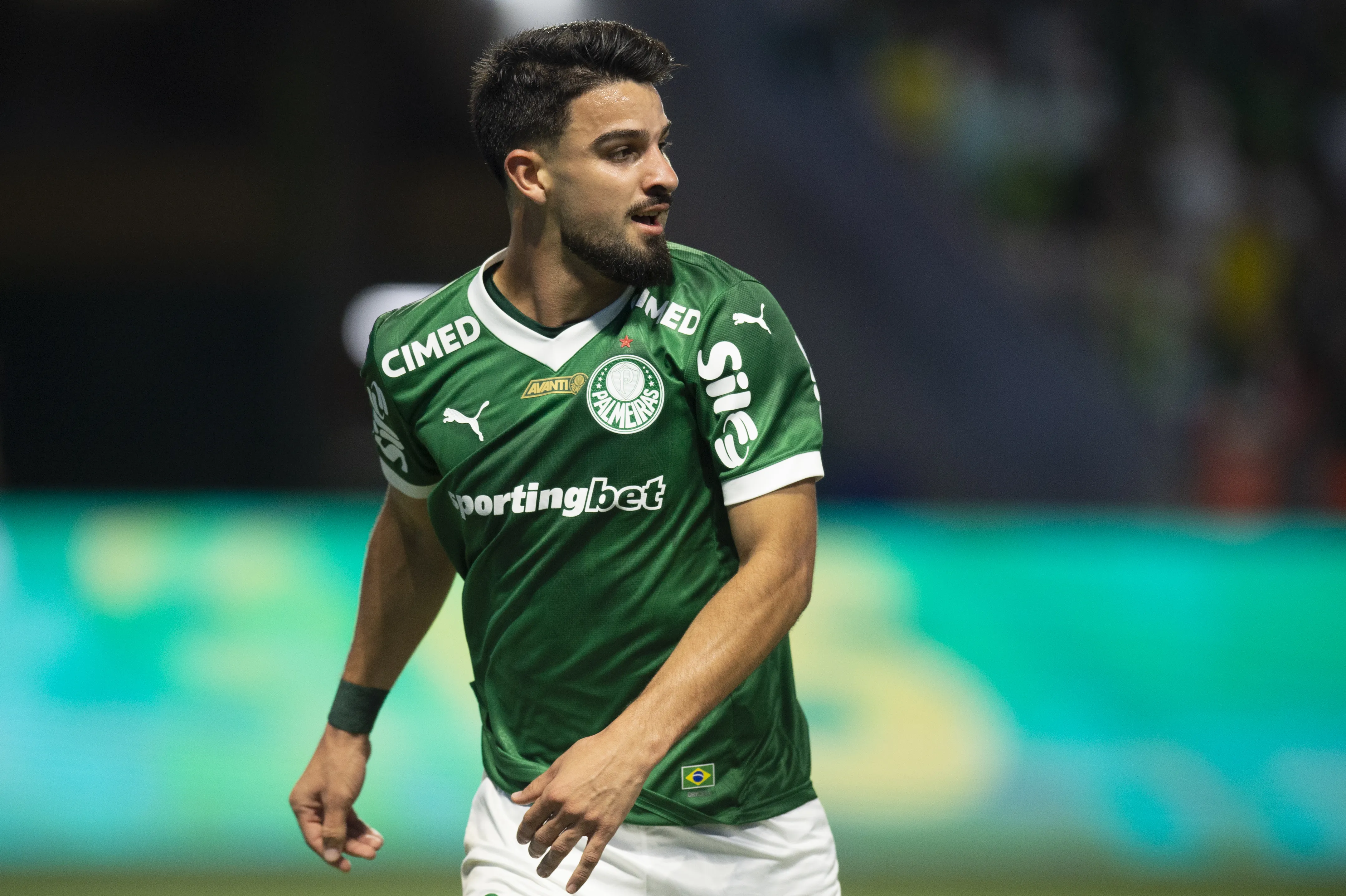 SP – SAO PAULO – 06/11/2025 – BRASILEIRO A 2025, PALMEIRAS X SANTOS – Flaco Lopez jogador do Palmeiras durante partida contra o Santos no estadio Arena Allianz Parque pelo campeonato Brasileiro A 2025. Foto: Anderson Romao/AGIF