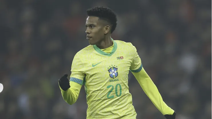 Estêvão em jogo pela Seleção Brasileira. Foto: Rafael Ribeiro/CBF