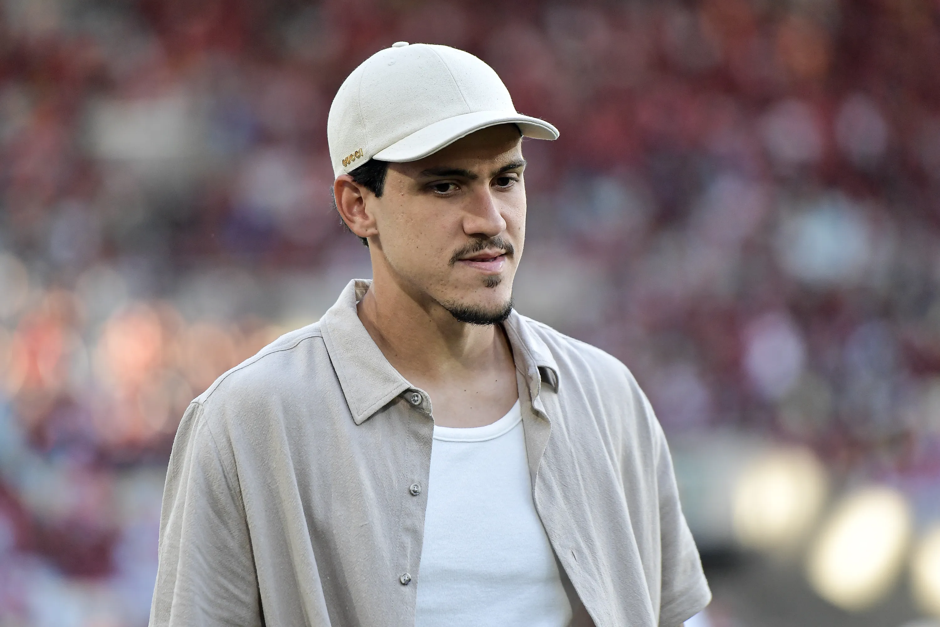 RJ – RIO DE JANEIRO – 12/07/2025 – BRASILEIRO A 2025, FLAMENGO X SAO PAULO – Pedro jogador do Flamengo durante aquecimento antes da partida contra o Sao Paulo no estadio Maracana pelo campeonato Brasileiro A 2025. Foto: Thiago Ribeiro/AGIF