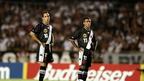 Romário e Edmundo em tempos de Vasco. Foto: Shaun Botterill /Allsport