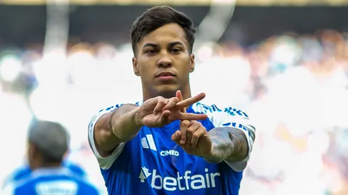 Kaio Jorge comemorando gol pelo Cruzeiro. Foto: Fernando Moreno/AGIF