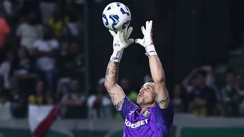 Fabio goleiro do Fluminense durante partida contra o Palmeiras no estadio Arena Allianz Parque pelo campeonato Brasileiro A 2025. Foto: Ettore Chiereguini/AGIF
