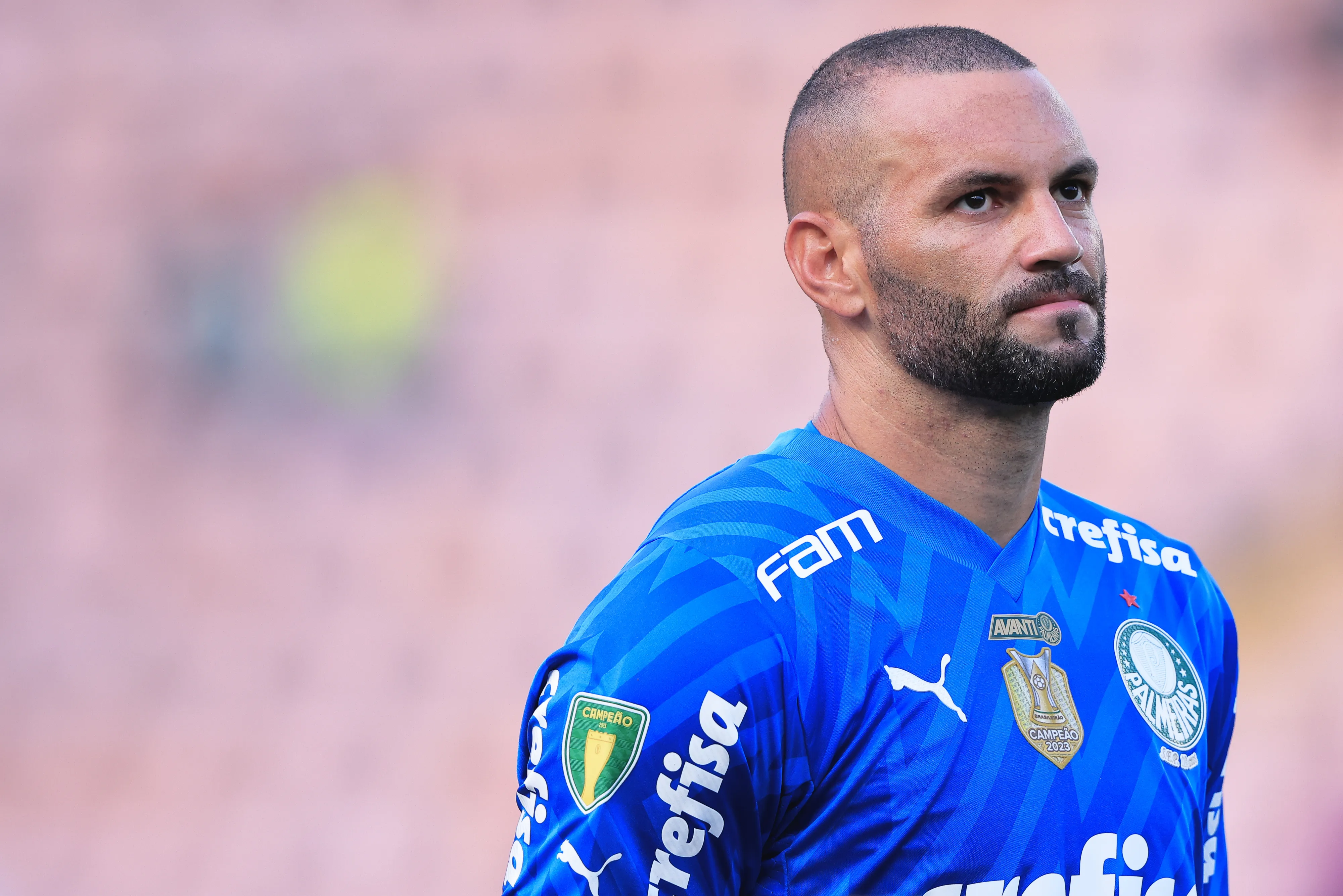 SP – BARUERI – 24/02/2024 – PAULISTA 2024, PALMEIRAS X MIRASSOL – Weverton goleiro do Palmeiras durante partida contra o Mirassol no estadio Arena Barueri pelo campeonato Paulista 2024. Foto: Ettore Chiereguini/AGIF