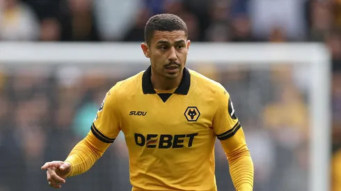 Andre of Wolves in action during the Premier League match between Wolverhampton Wanderers and Brighton & Hove Albion at Molineux on October 05, 2025 in Wolverhampton, England. (Photo by Richard Heathcote/Getty Images)