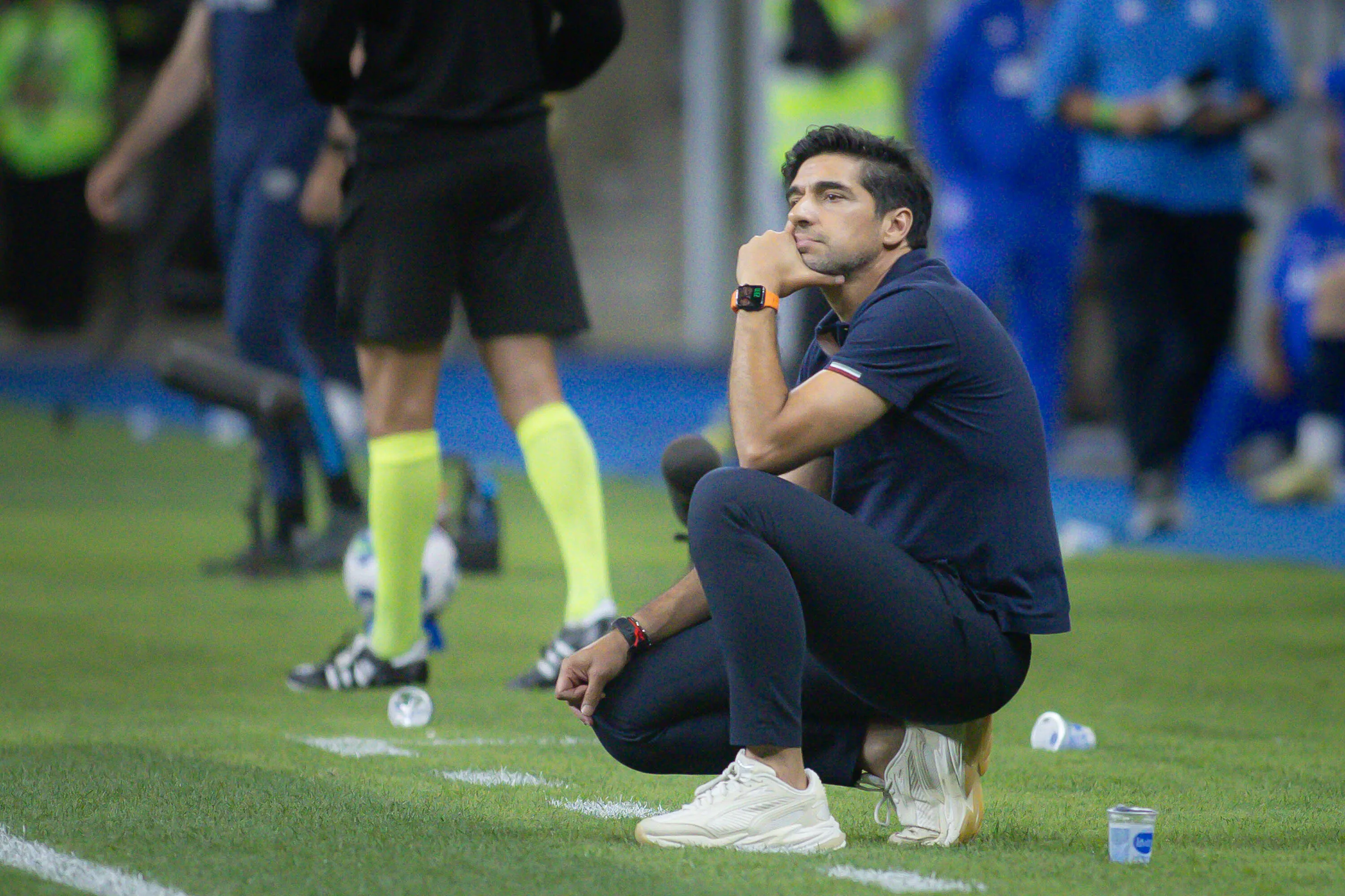 Abel Ferreira técnico do Palmeiras durante partida contra o Grêmio –  Foto: Maxi Franzoi/AGIF