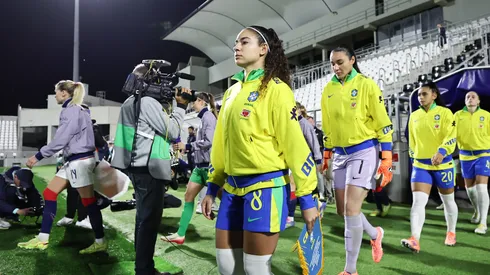 Angelina, meio-campo do Brasil, comenta sobre a atuação das brasileiras sobre as norueguesas – Foto: Lívia Villas Boas/CBF