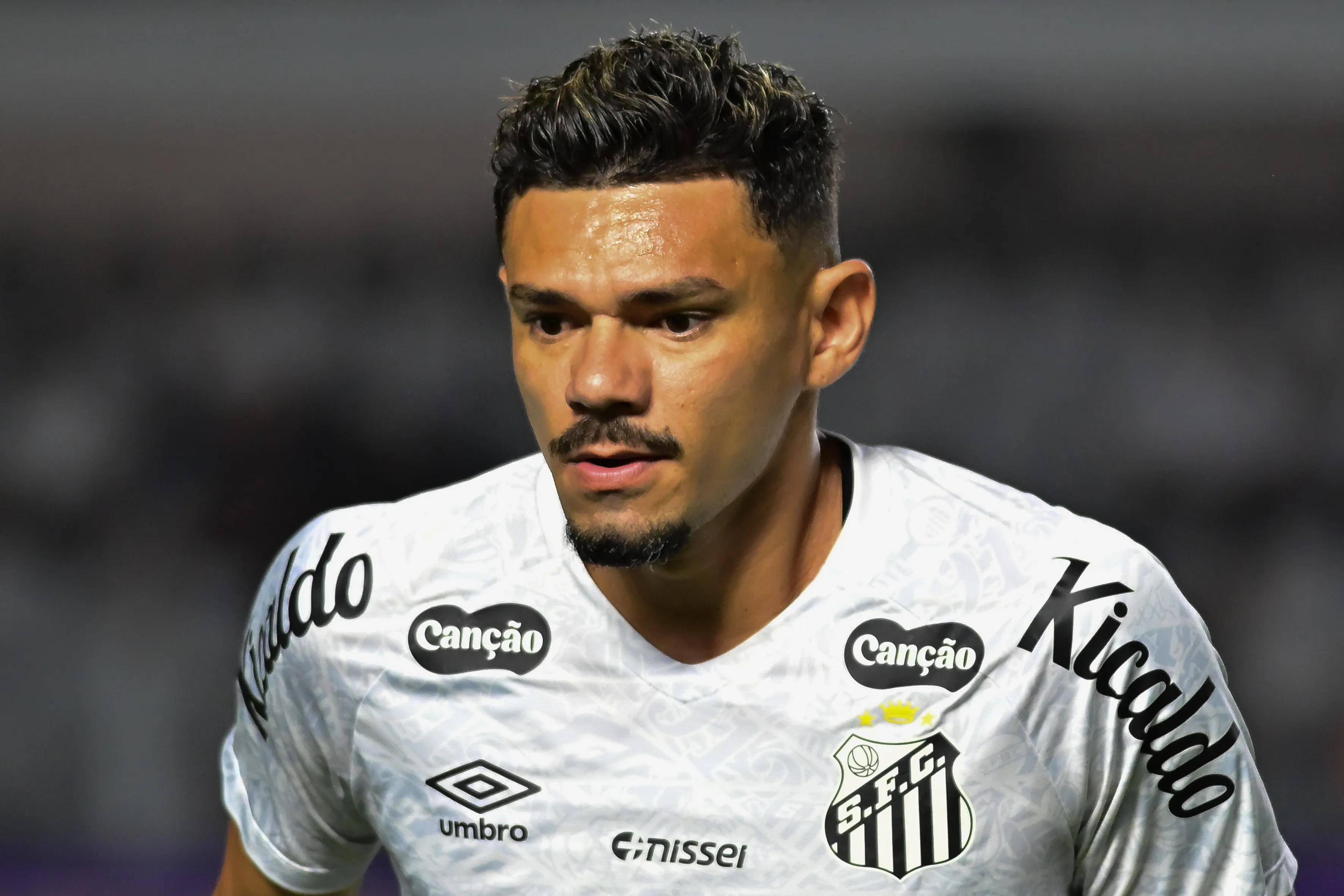 SP – SANTOS – 21/09/2025 – BRASILEIRO A 2025, SANTOS X SAO PAULO – Tiquinho Soares jogador do Santos durante partida contra o Sao Paulo no estadio Vila Belmiro pelo campeonato Brasileiro A 2025. Foto: Jota Erre/AGIF