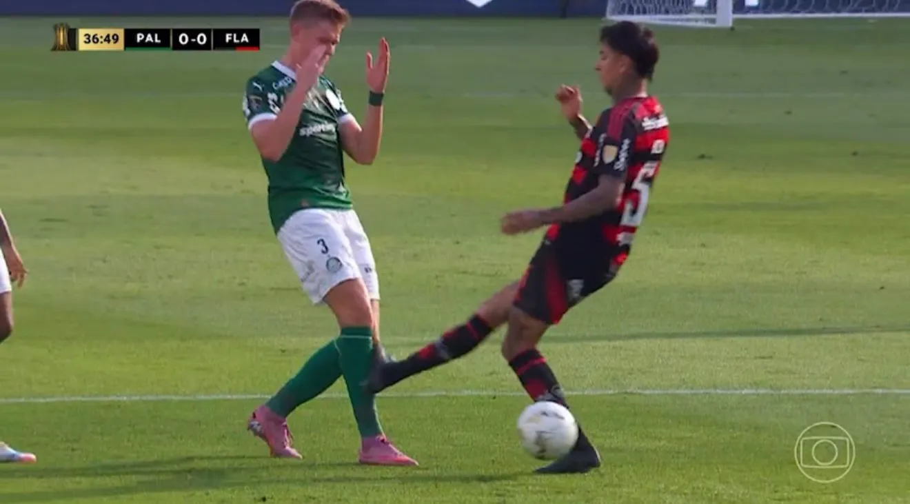 Palmeiras está irritado com a arbitragem – Foto: Reprodução/Globo.