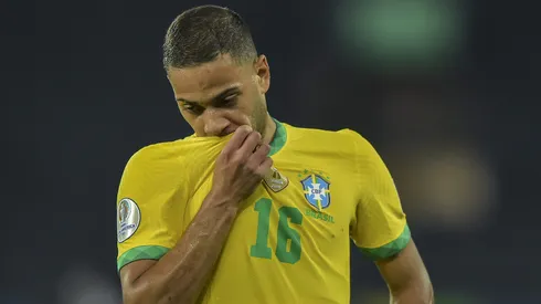 Renan Lodi defendendo a Seleção Brasileira na Copa América de 2021.