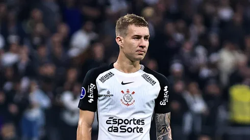 Charles jogador do Corinthians durante partida contra o America de Cali no estadio Arena Corinthians pelo campeonato Copa Sul-americana 2025. Foto: Fabio Giannelli/AGIF